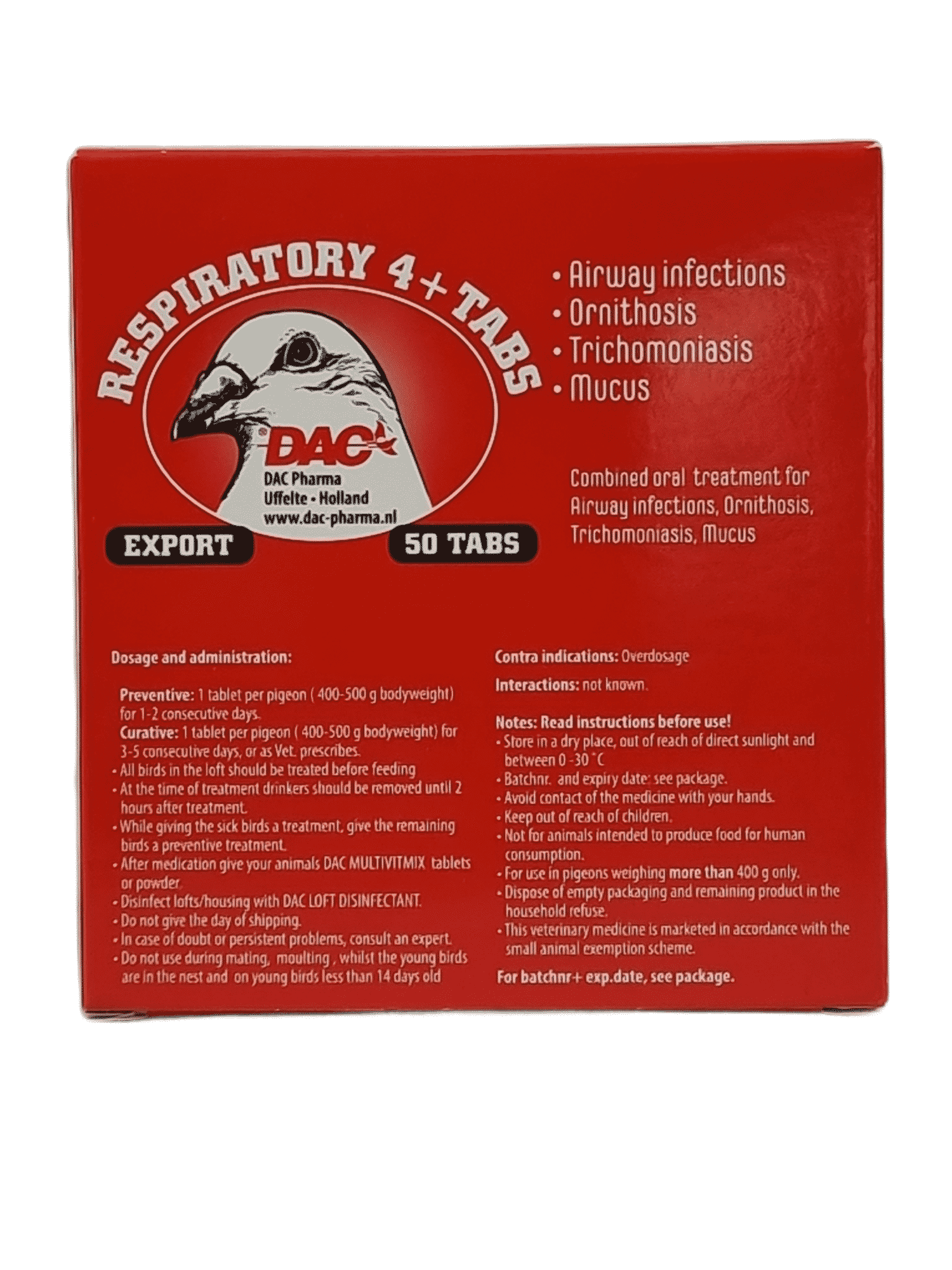 Tablets by DAC Pigeon Product Respiratory 4 Racing Pigeons 